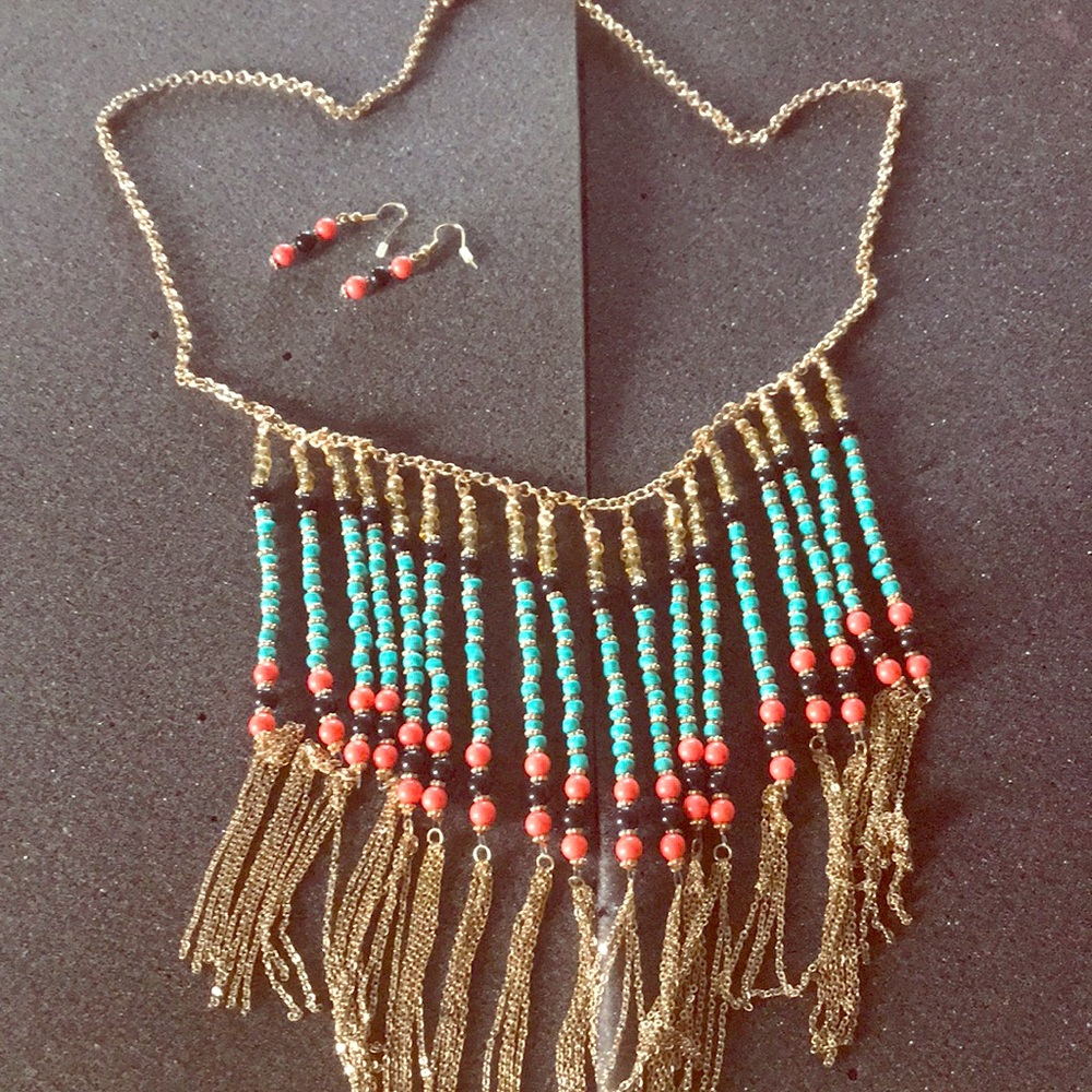 Necklace and earrings